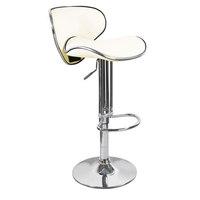 Duo Bar Stool In Cream Faux Leather With Chrome Base