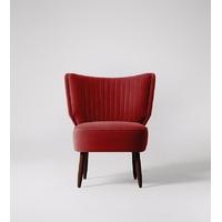 duke chair in rouge deep velvet dark oak feet