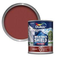 dulux weathershield exterior monarch red gloss wood metal paint 750ml