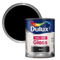 Dulux Interior & Exterior Black Gloss Wood & Metal Paint 750ml