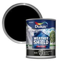 dulux weathershield exterior black gloss wood metal paint 750ml