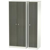 Dubai Rustic Slate and Kaschmir Matt Triple Wardrobe - Tall Plain