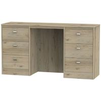 Dubai Bordeaux Oak Dressing Table - Knee Hole Double Pedestal