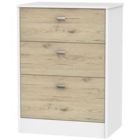 dubai bordeaux oak and white chest of drawer 3 drawer midi