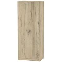 Dubai Bordeaux Oak Wardrobe - Tall 2ft 6in with Double Hanging