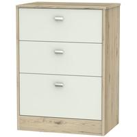 dubai kaschmir matt and bordeaux oak chest of drawer 3 drawer midi