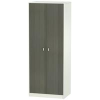 dubai rustic slate and kaschmir matt wardrobe tall 2ft 6in plain