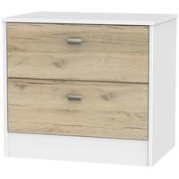 Dubai Bordeaux Oak and White Chest of Drawer - 2 Drawer Midi