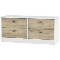 Dubai Bordeaux Oak and White Bed Box - 4 Drawer