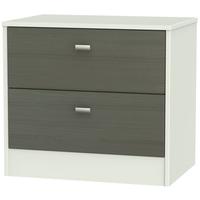 dubai rustic slate and kaschmir matt chest of drawer 2 drawer midi