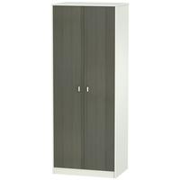 Dubai Rustic Slate and Kaschmir Matt Wardrobe - Tall 2ft 6in with Double Hanging