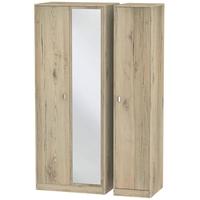 dubai bordeaux oak triple wardrobe tall with mirror