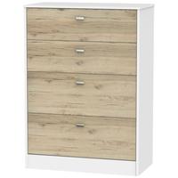 dubai bordeaux oak and white chest of drawer 4 drawer deep