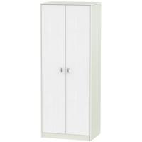 dubai rustic white and kaschmir matt wardrobe tall 2ft 6in plain