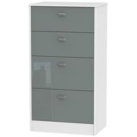 dubai high gloss grey and white chest of drawer 4 drawer midi