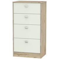 Dubai Kaschmir Matt and Bordeaux Oak Chest of Drawer - 4 Drawer Midi