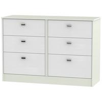 Dubai Rustic White and Kaschmir Matt Chest of Drawer - 6 Drawer Midi