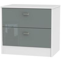 dubai high gloss grey and white chest of drawer 2 drawer midi