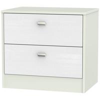 Dubai Rustic White and Kaschmir Matt Chest of Drawer - 2 Drawer Midi