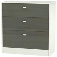 Dubai Rustic Slate and Kaschmir Matt Chest of Drawer - 3 Drawer Deep