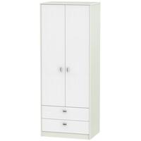 dubai rustic white and kaschmir matt wardrobe tall 2ft 6in with 2 draw ...