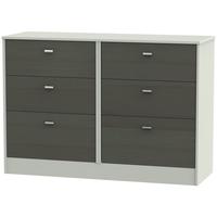 dubai rustic slate and kaschmir matt chest of drawer 6 drawer midi