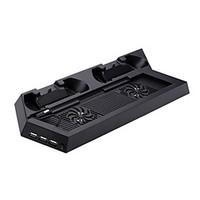 Dual Controller USB Charging Dock Base with 2 Cooling Fan and 3 USB HUB for Sony PS4