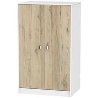 dubai bordeaux oak and white wardrobe 2ft 6in plain midi