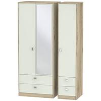 dubai kaschmir matt and bordeaux oak triple wardrobe tall with drawer  ...