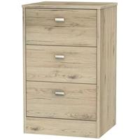 Dubai Bordeaux Oak Bedside Cabinet - 3 Drawer Locker