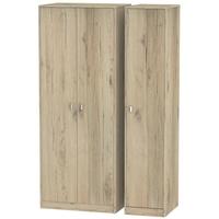 dubai bordeaux oak triple wardrobe tall plain