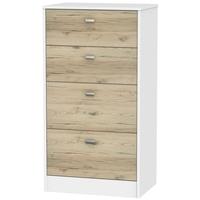 dubai bordeaux oak and white chest of drawer 4 drawer midi