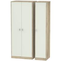 Dubai Kaschmir Matt and Bordeaux Oak Triple Wardrobe - Tall Plain