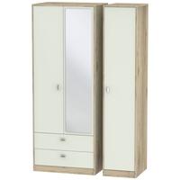 dubai kaschmir matt and bordeaux oak triple wardrobe tall with 2 drawe ...