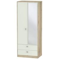 Dubai Kaschmir Matt and Bordeaux Oak Wardrobe - Tall 2ft 6in with 2 Drawer and Mirror