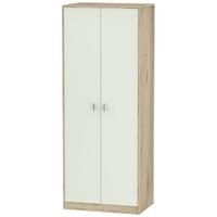 Dubai Kaschmir Matt and Bordeaux Oak Wardrobe - Tall 2ft 6in with Double Hanging