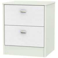 Dubai Rustic White and Kaschmir Matt Bedside Cabinet - 2 Drawer Locker