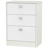 Dubai Rustic White and Kaschmir Matt Chest of Drawer - 3 Drawer Midi