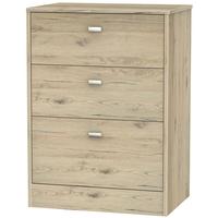 Dubai Bordeaux Oak Chest of Drawer - 3 Drawer Midi