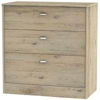 Dubai Bordeaux Oak Chest of Drawer - 3 Drawer Deep