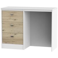 Dubai Bordeaux Oak and White Dressing Table - Vanity Knee Hole