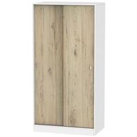 Dubai Bordeaux Oak and White Wardrobe Sliding - 100cm Wide