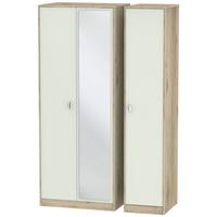 dubai kaschmir matt and bordeaux oak triple wardrobe tall with mirror