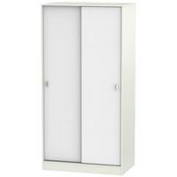 Dubai Rustic White and Kaschmir Matt Wardrobe Sliding - 100cm Wide