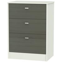 dubai rustic slate and kaschmir matt chest of drawer 3 drawer midi