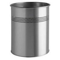 durable 147 litre cylinder metal bin silver