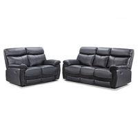 Duo 3 and 2 Seater Recliner Suite Black