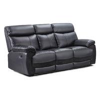 Duo 3 Seater Recliner Sofa Black