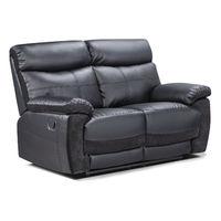 duo 2 seater recliner sofa black