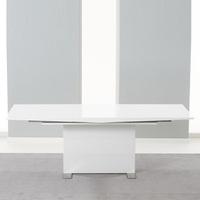 Durham Extendable Dining Table In White Gloss And Chrome Base